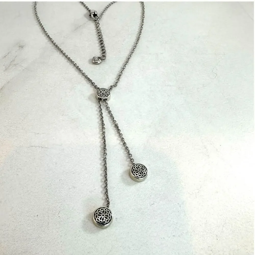 Brighton Ferrera Petite Y Silver Tone Necklace Preowned
